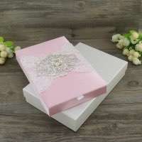 Pink Silk Box Invitation Romantic Wedding Invitation Card Personalized Custom